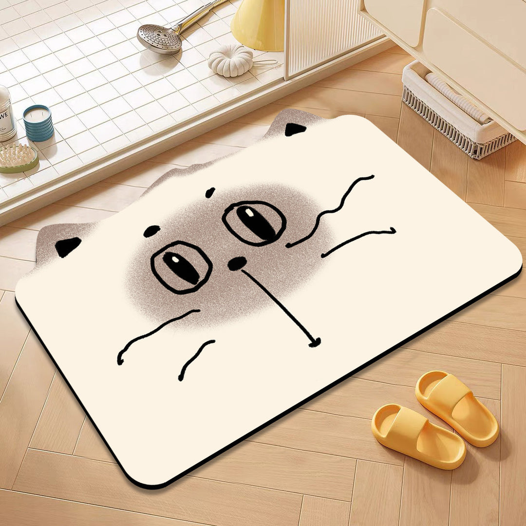 Cute Cat-Themed Bath Mat Kalsten