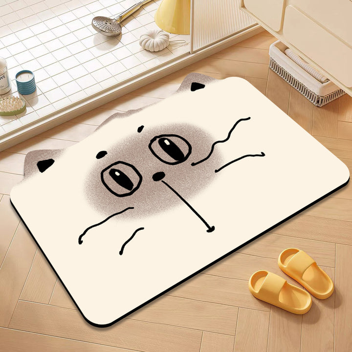 Cute Cat-Themed Bath Mat Kalsten