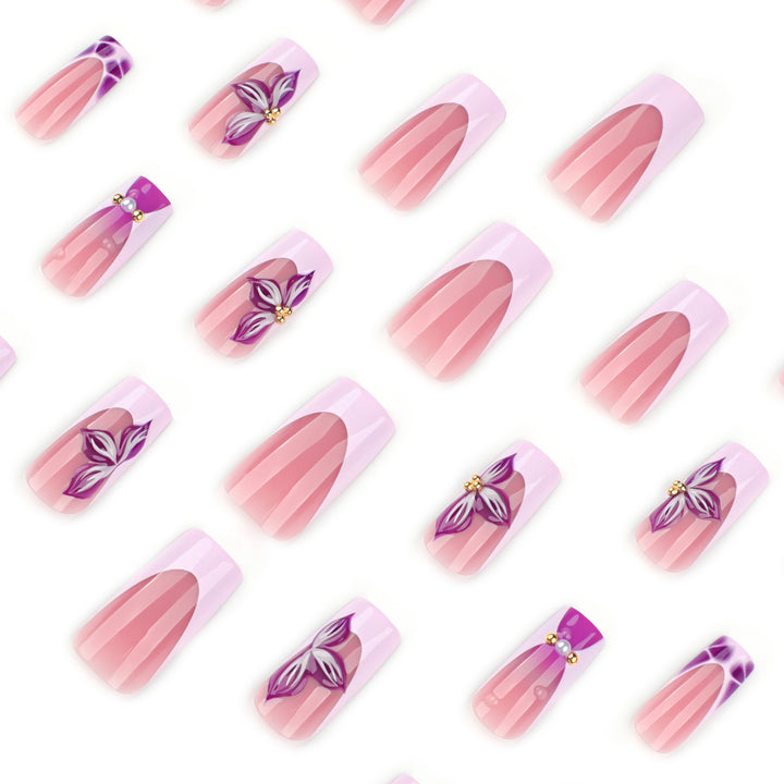 Artistic Nail Extensions with Floral Decor Kalsten