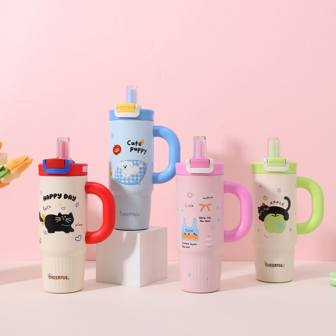 Cartoon-Printed Insulated Travel Mug Kalsten