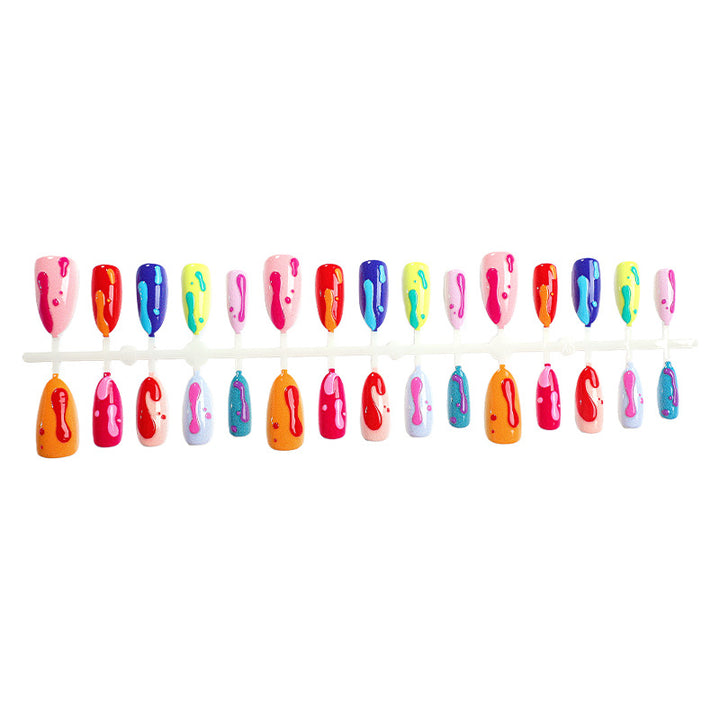 Artistic Drip-Inspired Press-On Nail Art Kalsten
