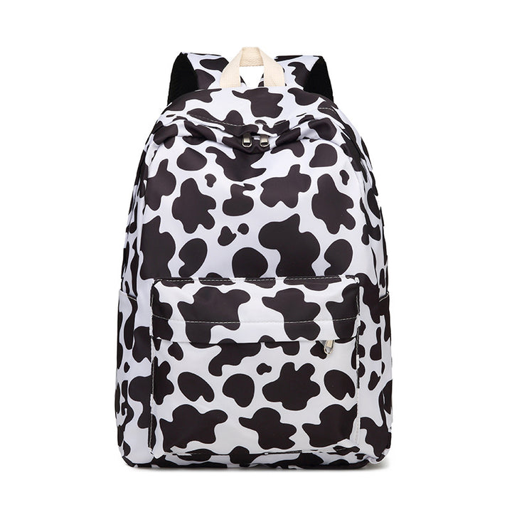 Stylish Cow Print Backpack and Accessory Set Kalsten