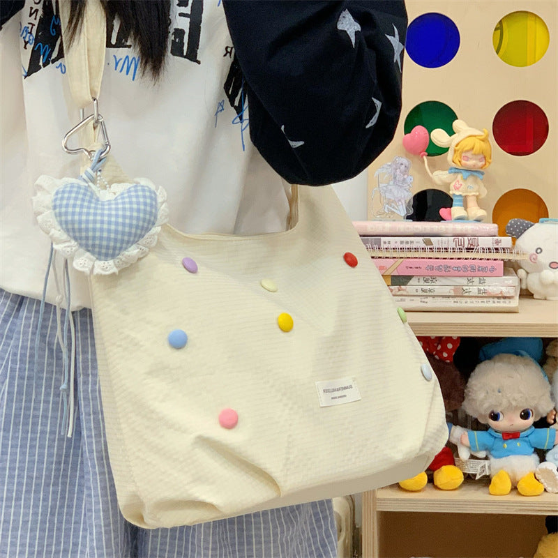 Casual Pop-Embellished Hobo Bag Kalsten