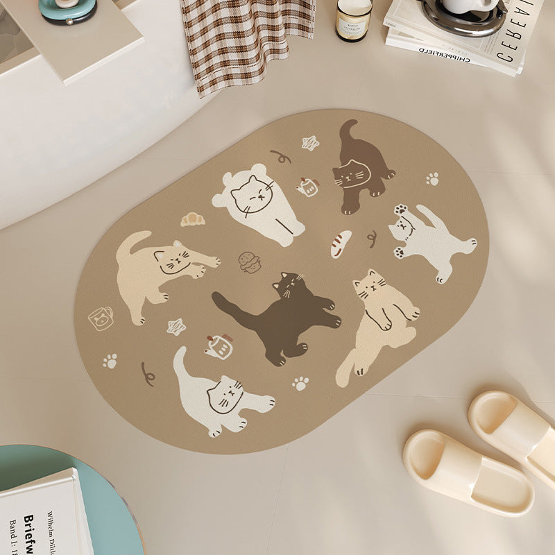 Cat-Themed Bathroom Mat