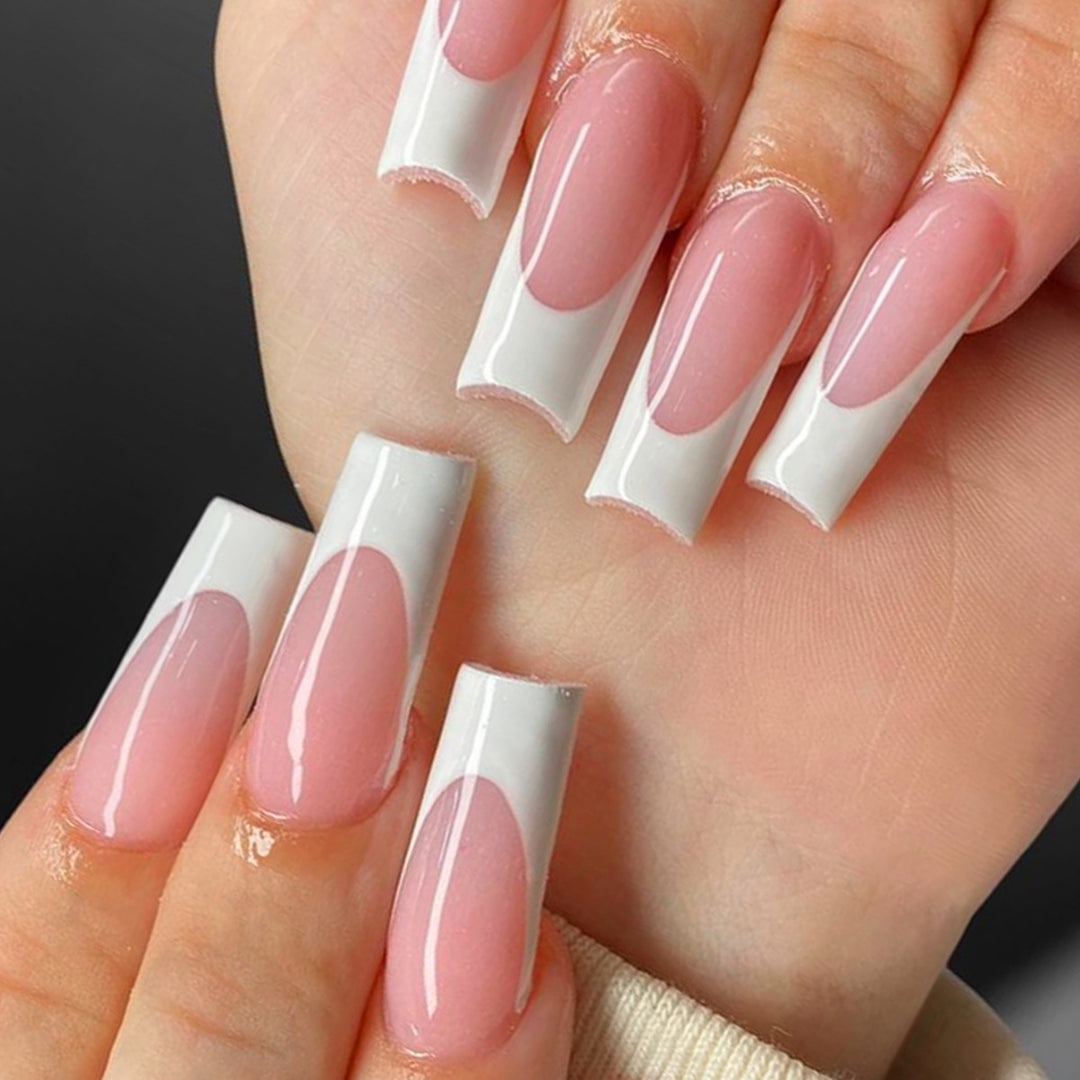 Elegant French Tip Nail Art Extensions Kalsten