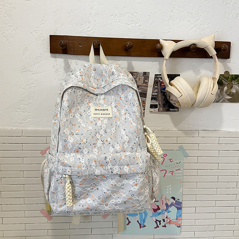 Floral Lace Patterned Backpack