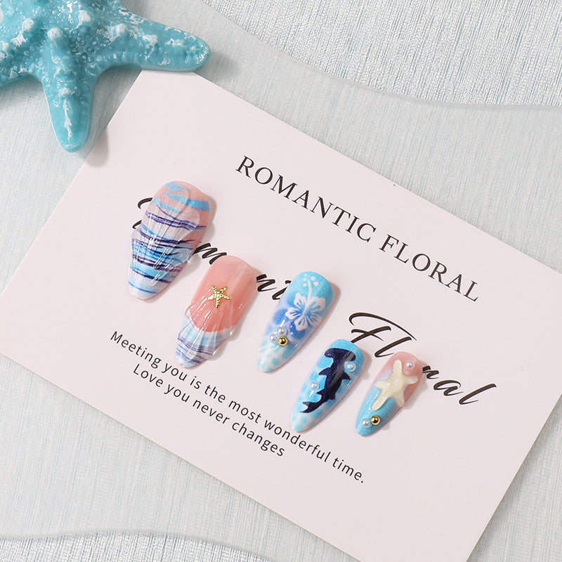 Artistic Sea-Inspired Press-On Nails Kalsten