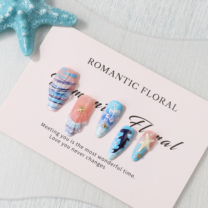 Artistic Sea-Inspired Press-On Nails Kalsten