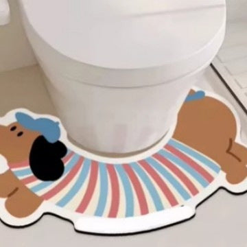 Playful Dog-Themed Bath Mat