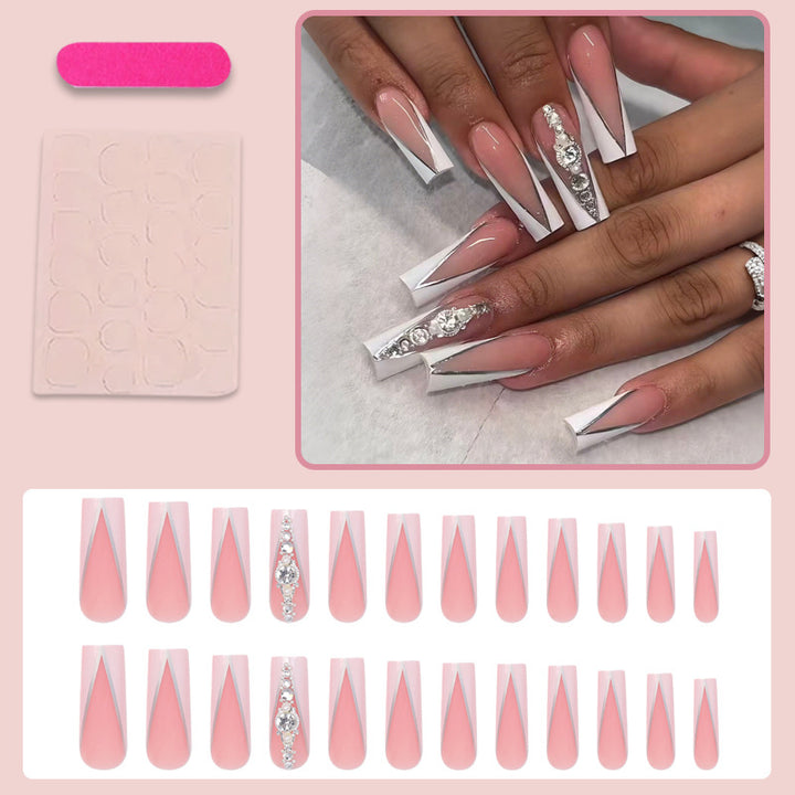 Artificial nails with elegant tips and glitter details Kalsten