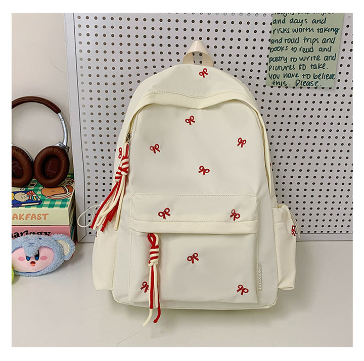Charming Embroidered School Backpack