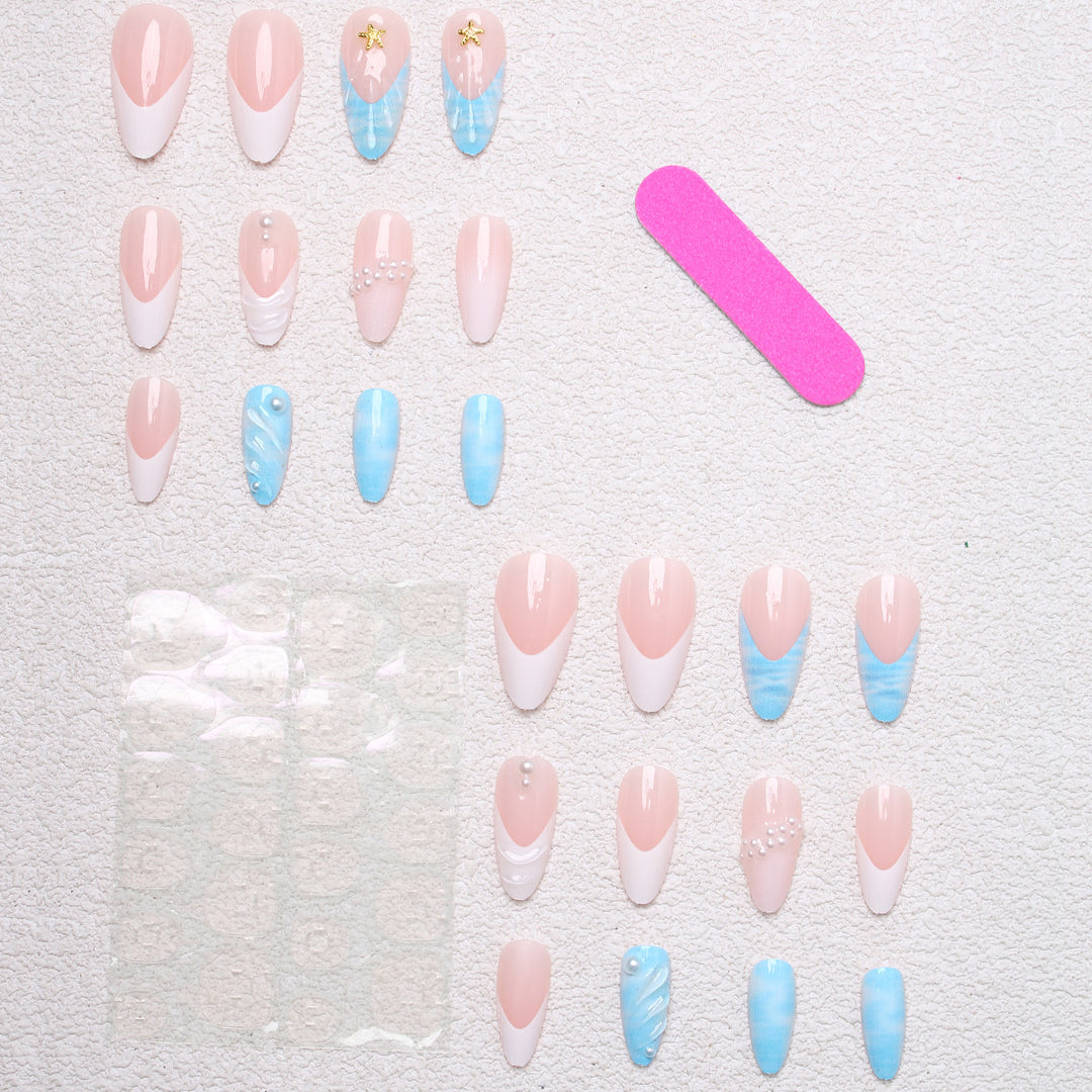 Creative artificial nails with maritime motifs Kalsten