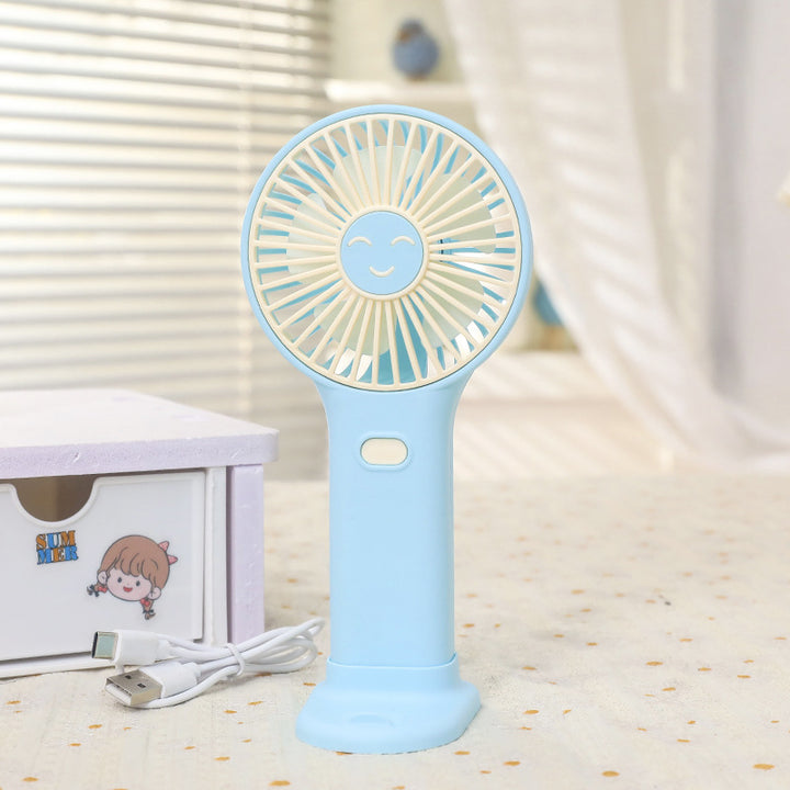 Ladies portable USB hand fan with innovative smiling design Kalsten