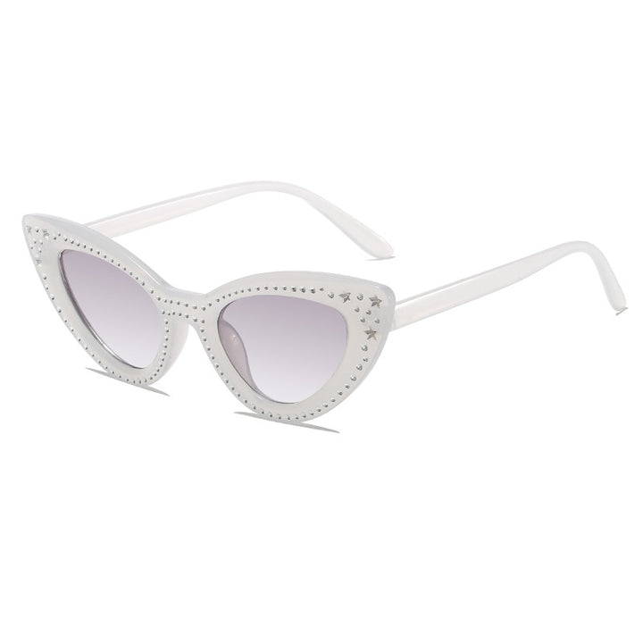Glamorous Rhinestone-Embellished Cat Eye Sunglasses Kalsten
