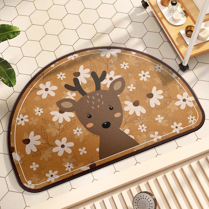Playful Giraffe Themed Bath Mat