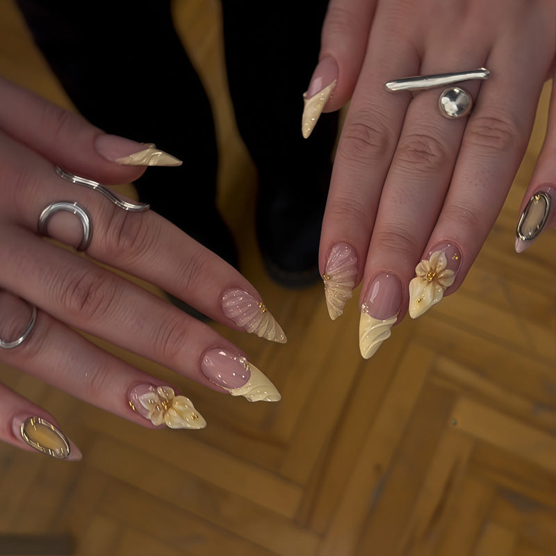 Decorative Floral Stiletto Press-On Nail Set Kalsten