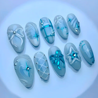Decorative Press-On Nail Art Set with Unique Designs Kalsten