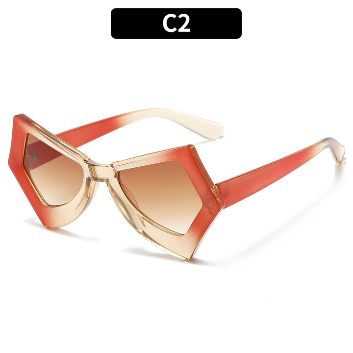 Angular Decorative Frame Sunglasses