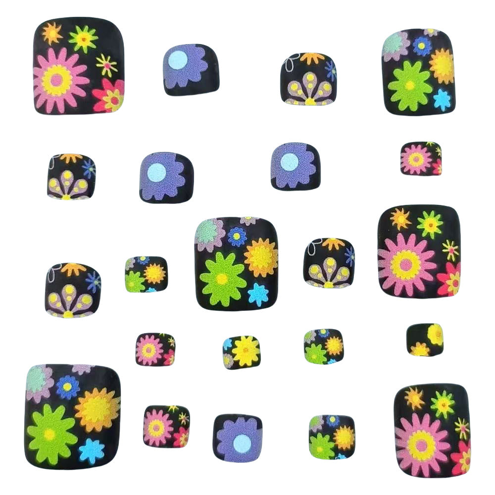 Nail art set with colorful flower designs Kalsten
