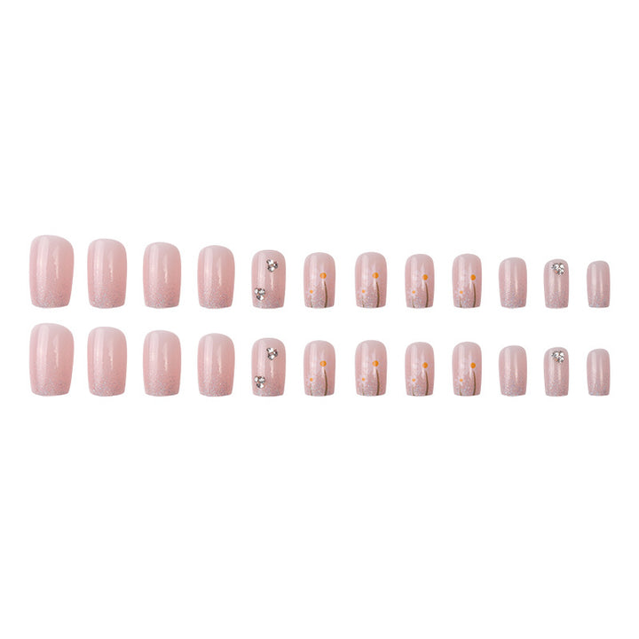 Glittery Floral Press-On Nail Set Kalsten