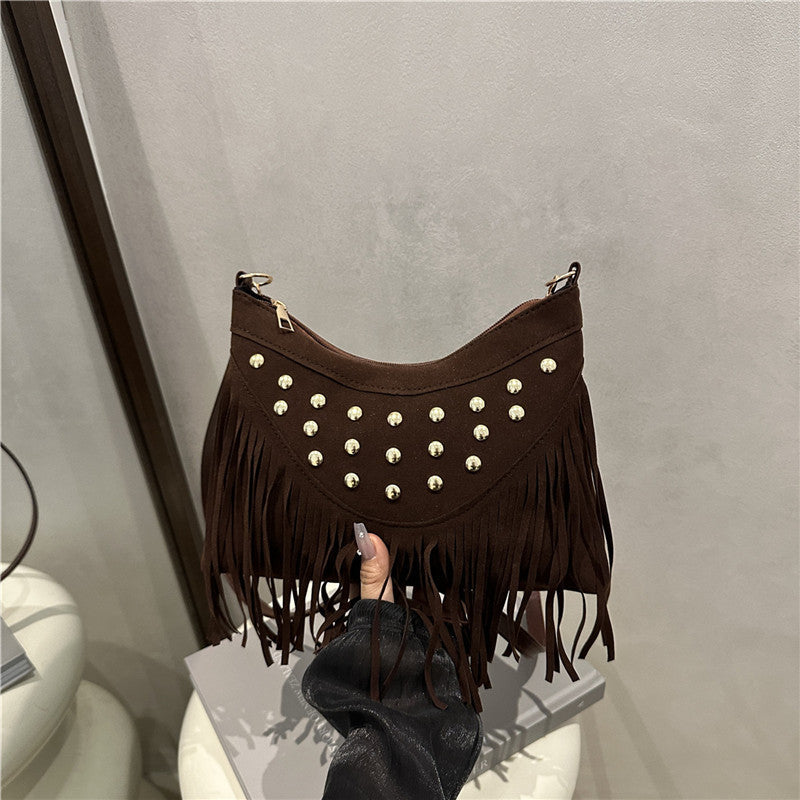 Bohemian Fringe Detail Crossbody Bag Kalsten