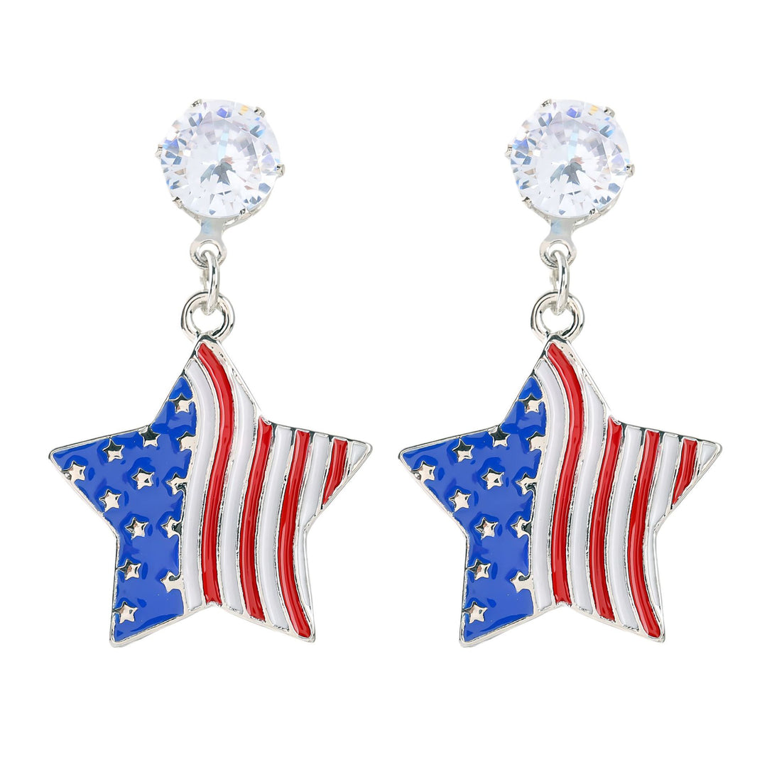 Women nan enamel horseshoe earrings with star motif and fishhook closure Kalsten