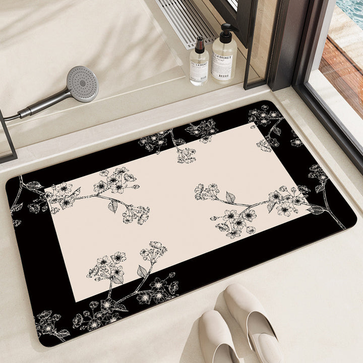 Floral Patterned Bathroom Mat Kalsten