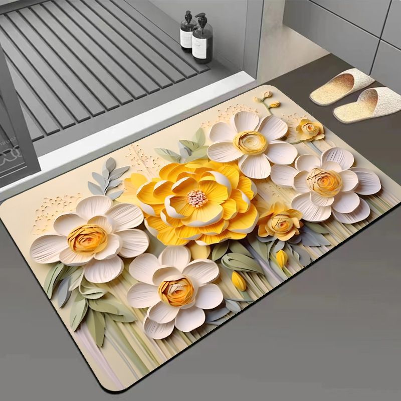 Artistic Floral Design Area Mat