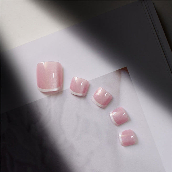 Elegant French Tip Press-On Toenails Kalsten