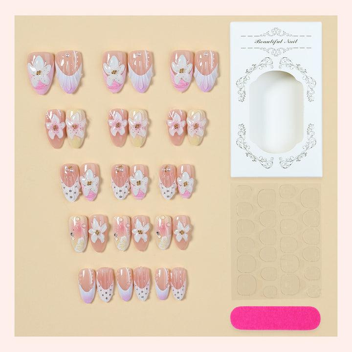 Decorative Floral Press-On Nails Art Set kalsten