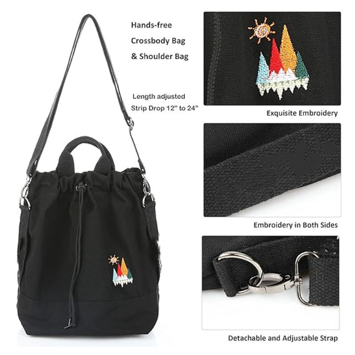 Leisure backpack with decorative embroidery and adjustable carrying system Kalsten