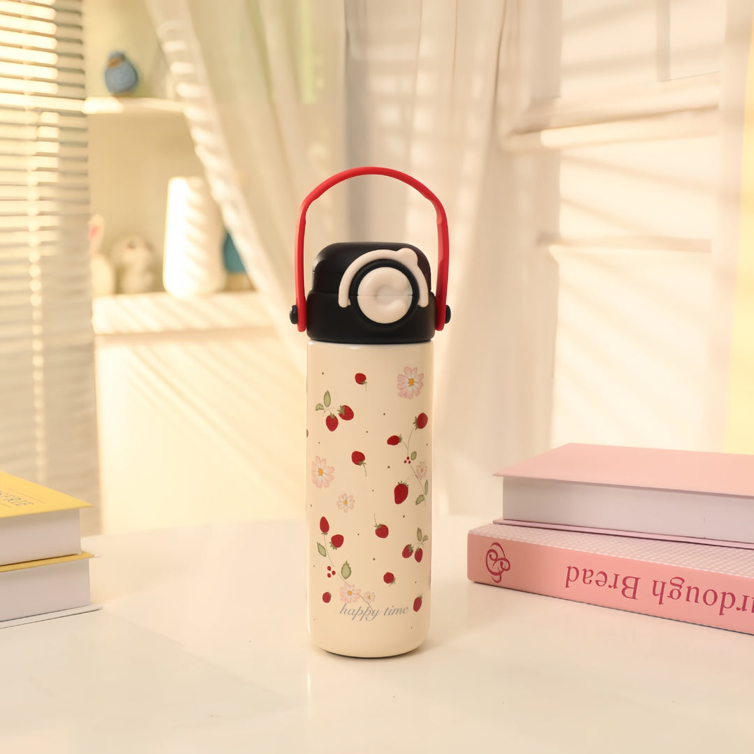 Insulated Stainless Steel Drink Bottle with Cheerful Flower Pattern Kalsten