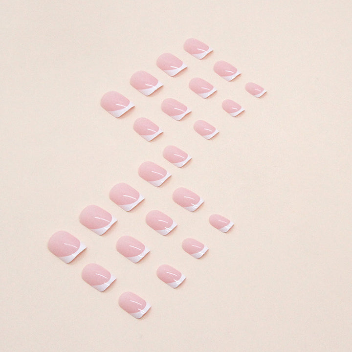 Elegant French Tip Acrylic Nail Set Kalsten