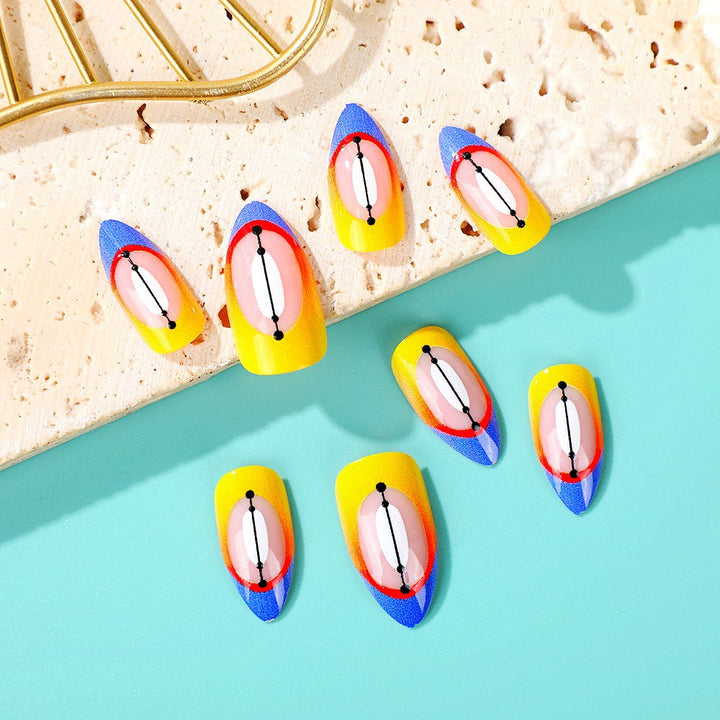 Creative artificial nails in modern geometric style Kalsten