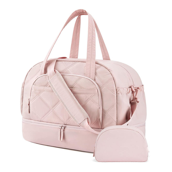 Multifunctional Quilted Travel Bag with Removable Cosmetic Pouch Kalsten