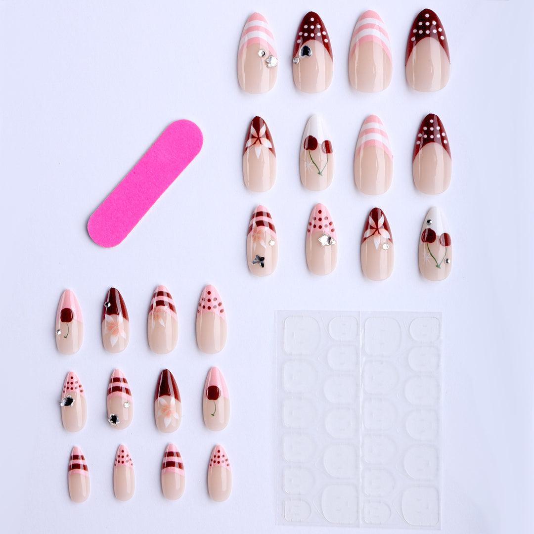 Artificial nails with creative fruit and flower designs Kalsten