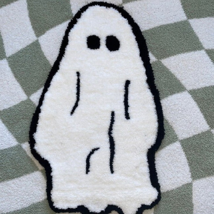 Ghost-Shaped Plush Bath Mat