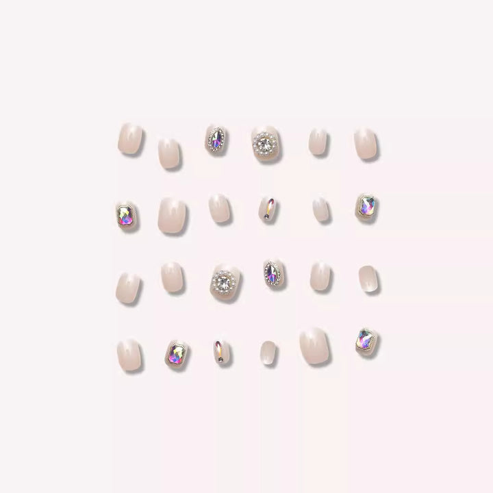 Elegant Decorative Gem-Embellished Press-On Nails Kalsten