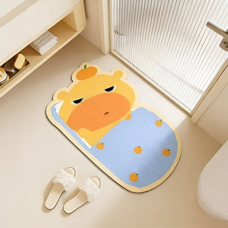 Playful Cartoon-Themed Bath Mat