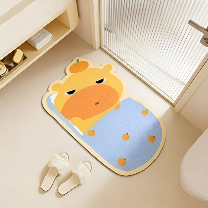 Playful Cartoon-Themed Bath Mat
