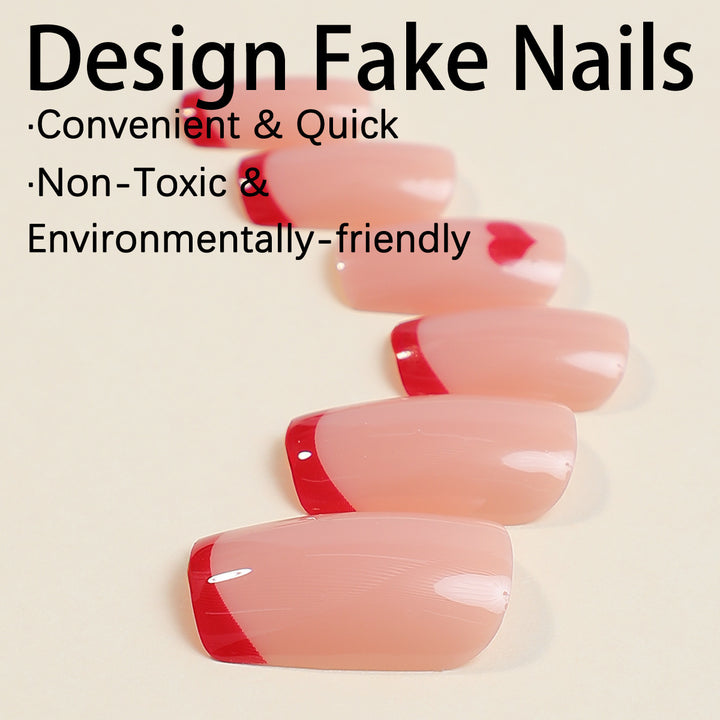 Creative Art Nail Set with Heart Accents Kalsten