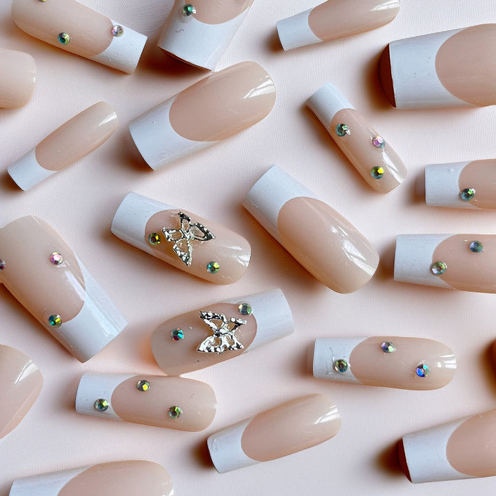 Elegant Stiletto Nail Extensions with Rhinestone Accents Kalsten