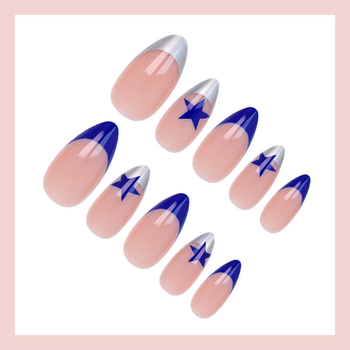 Artificial nail set with fashionable star and glitter effects Kalsten