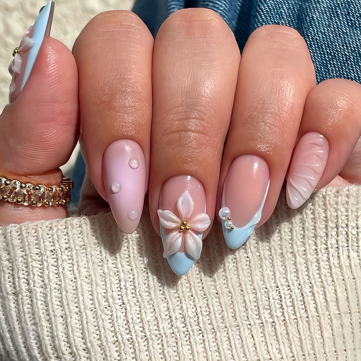 Artistic Floral Design Press-On Nail Set Kalsten