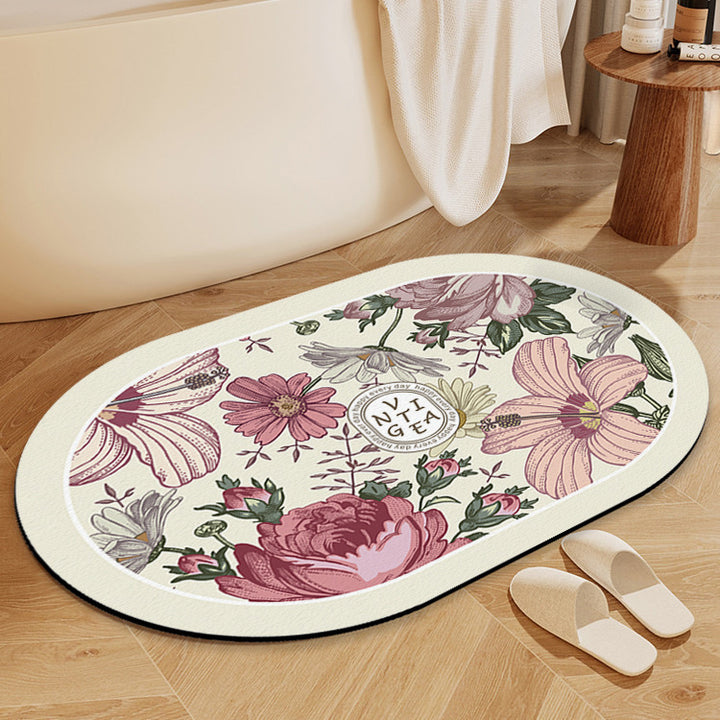Floral-Themed Indoor Area Mat