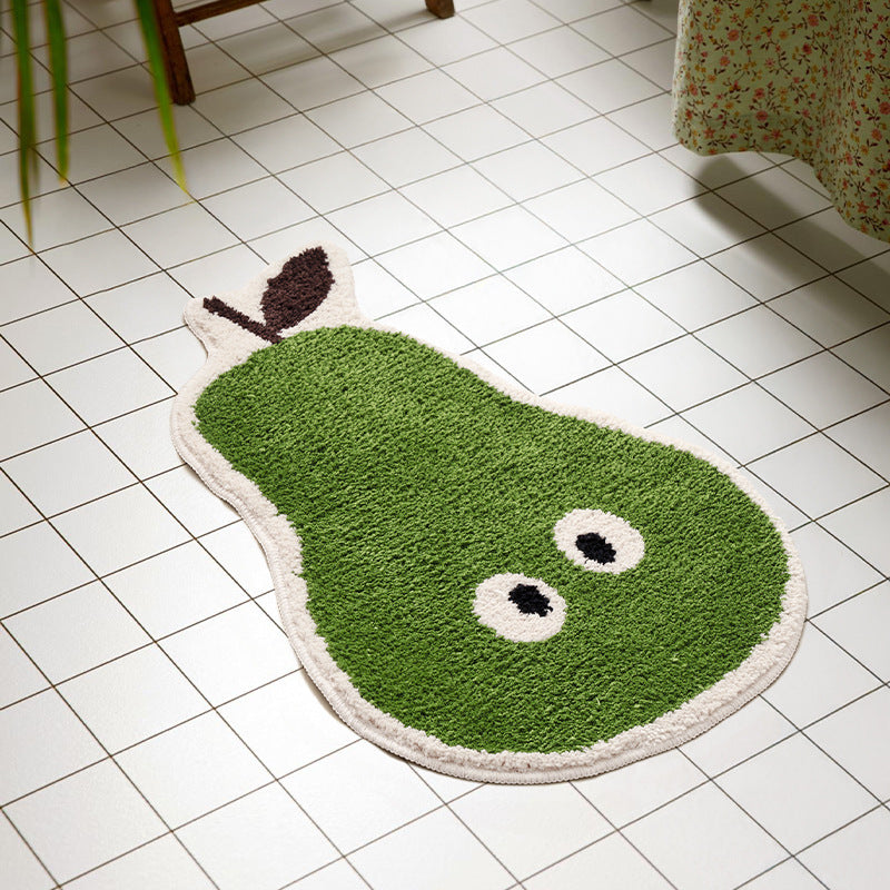 Hand-tufted short-pile floor rug in pear shape with non-slip latex backing Kalsten