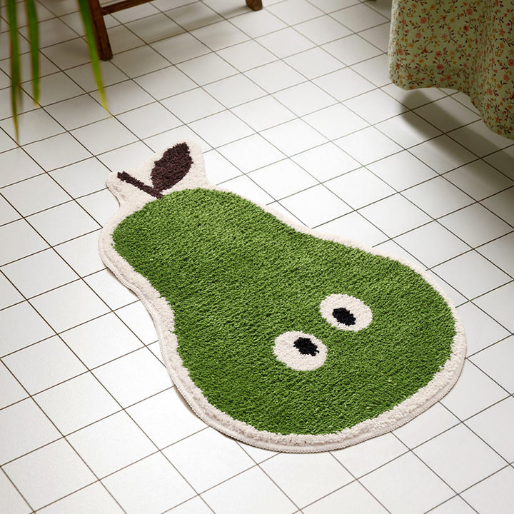 Hand-tufted short-pile floor rug in pear shape with non-slip latex backing Kalsten