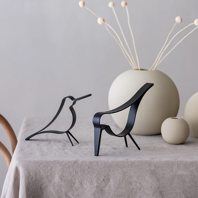 Artistic Wooden Bird Sculpture