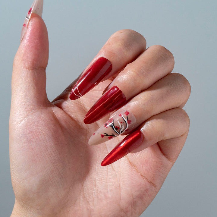 Artistic Cherry Blossom Press-On Nail Set Kalsten 1788157506