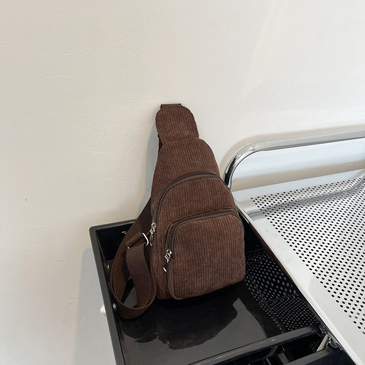 WoMulti-Compartment Corduroy Sling Bag Kalsten